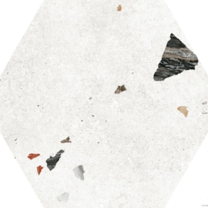Белая плитка терраццо Codicer Sonar White 22x25