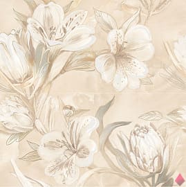 Панно с цветами для ванной Azori Opale Beige Flower 63x63