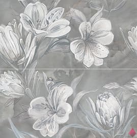 Панно для ванной Azori Opale Grey Flower 63x63