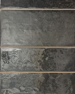 Черная глянцевая плитка для ванной Dual Gres Kian Graphite 30x60