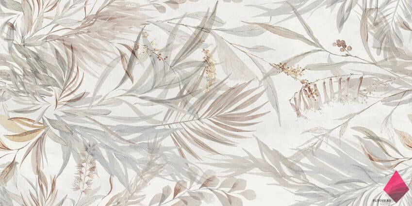Плитка с цветами Benadresa Fleur Halima Blanc 60x120
