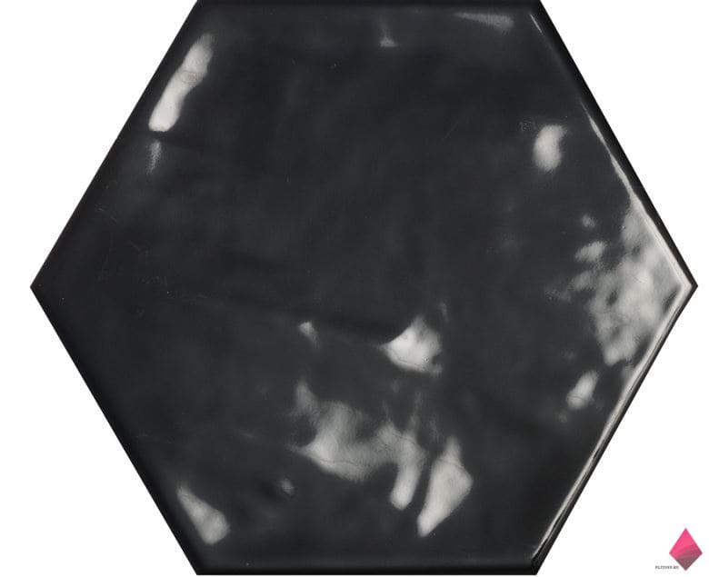 Черный шестигранник Ecoceramic Chiara Negro Hex.BR.20x24