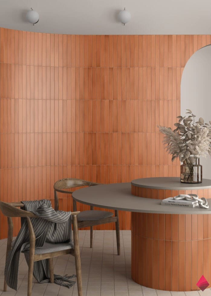 Оранжевый керамогранит для стен