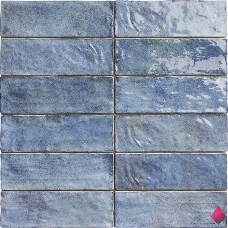 Голубая плитка под кирпич