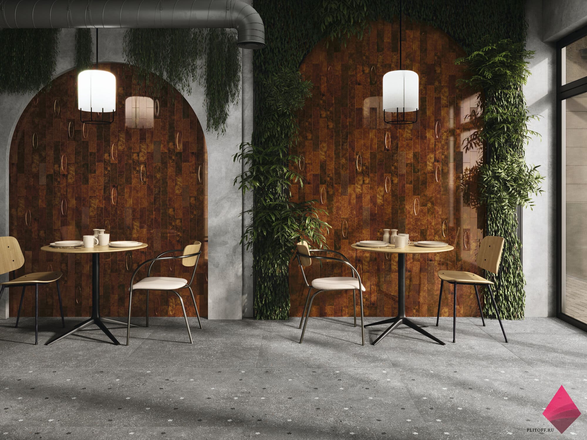 Глянцевая плитка под кирпич