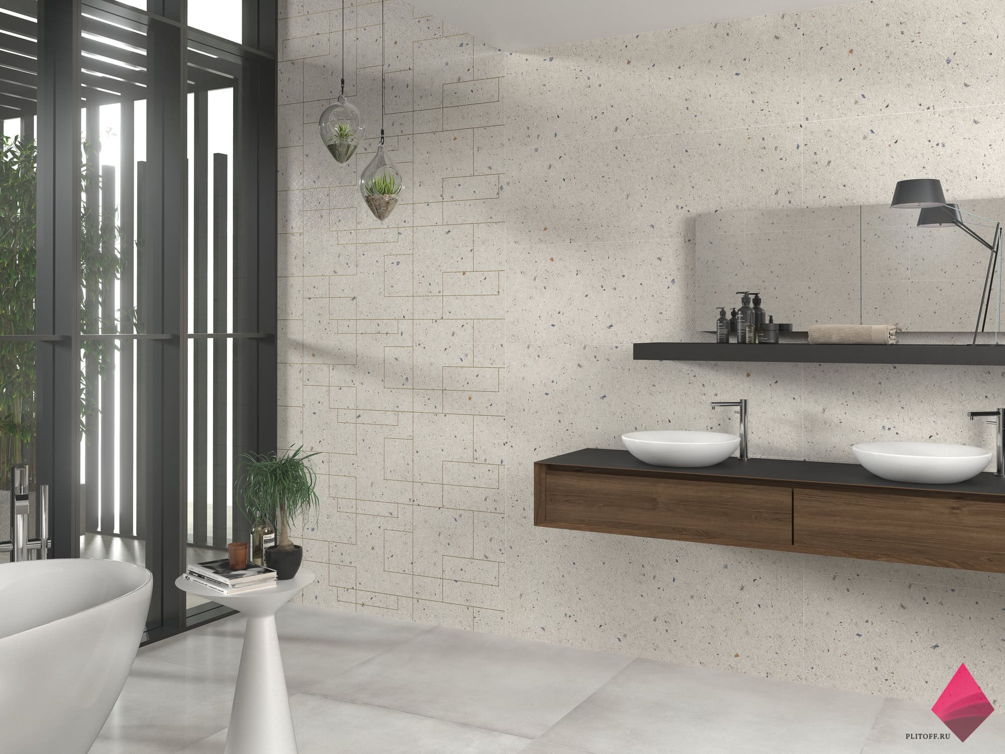 Настенная плитка с разноцветными вкраплениями