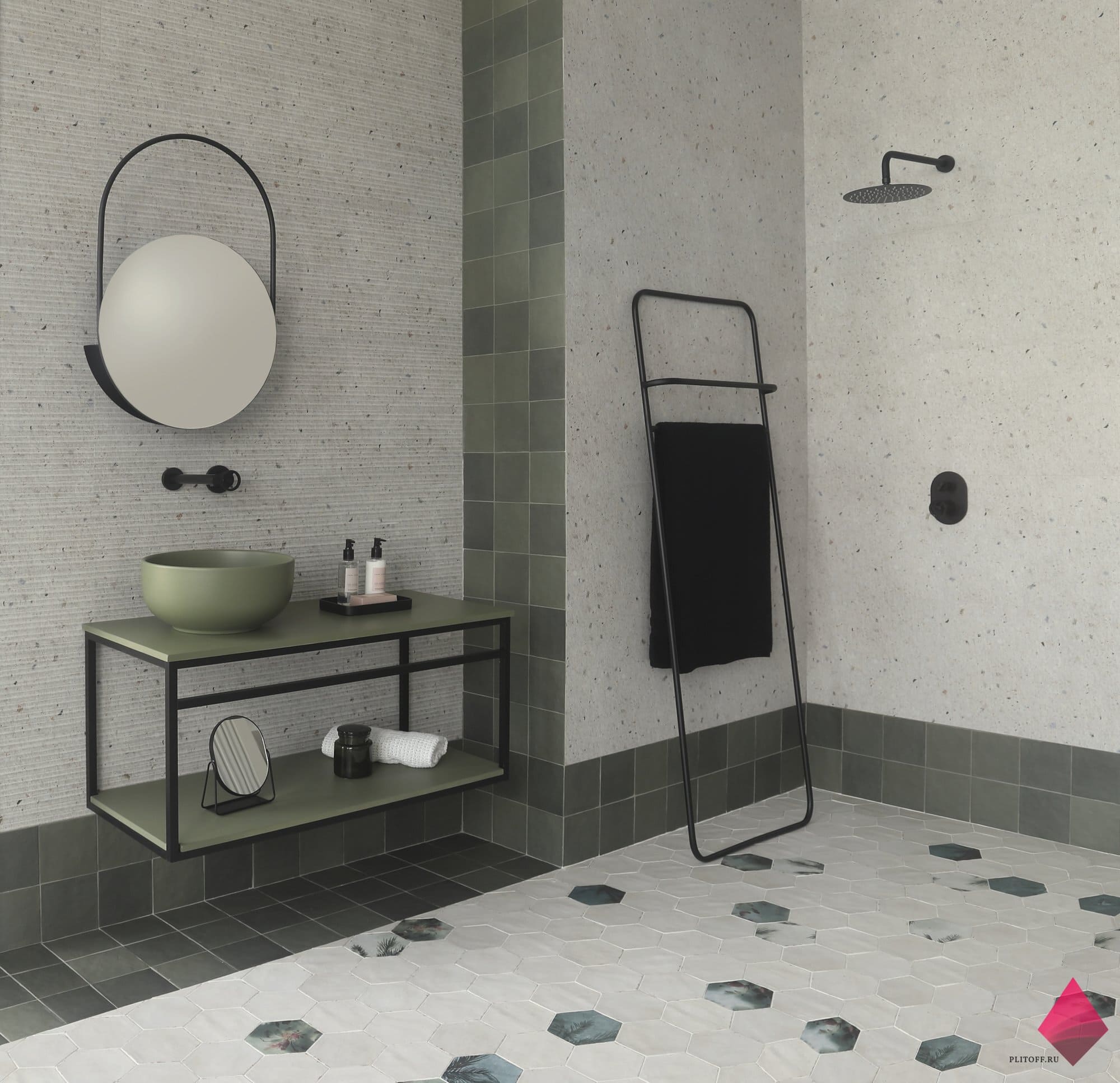 Плитка для ванной с вкраплениями