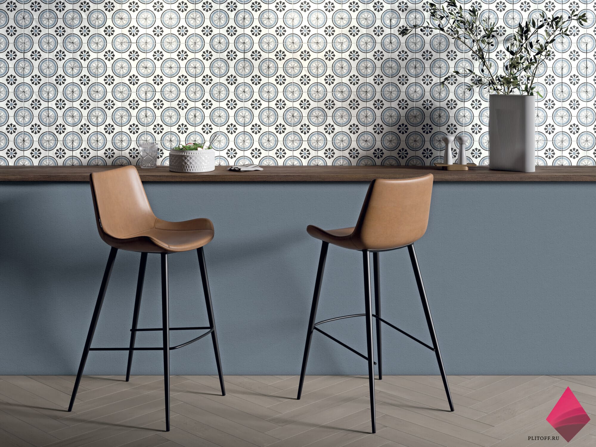 Плитка на кухню фартук с узором