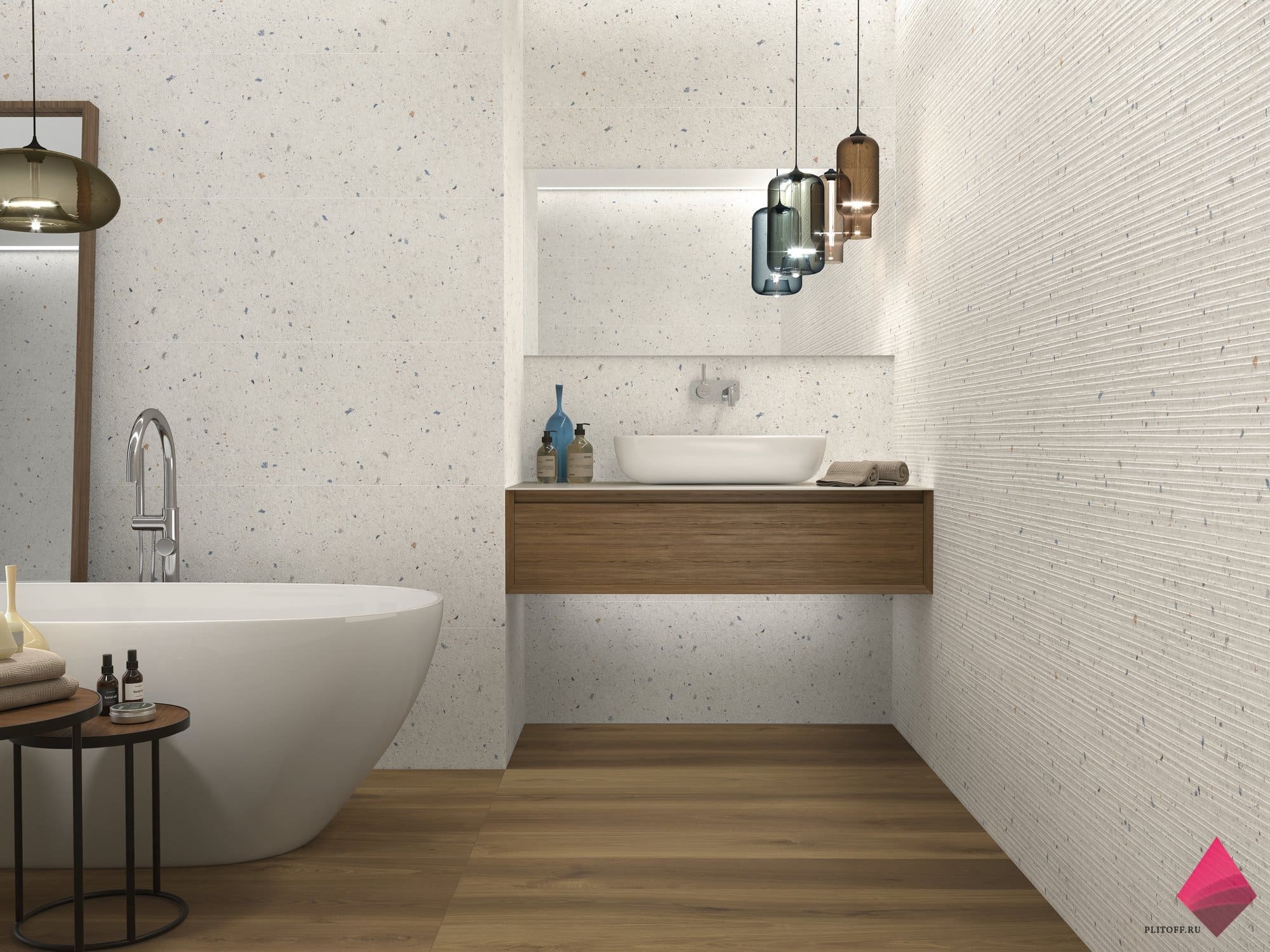 Плитка с вкраплениями для ванной