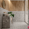 Серая плитка терраццо для ванной