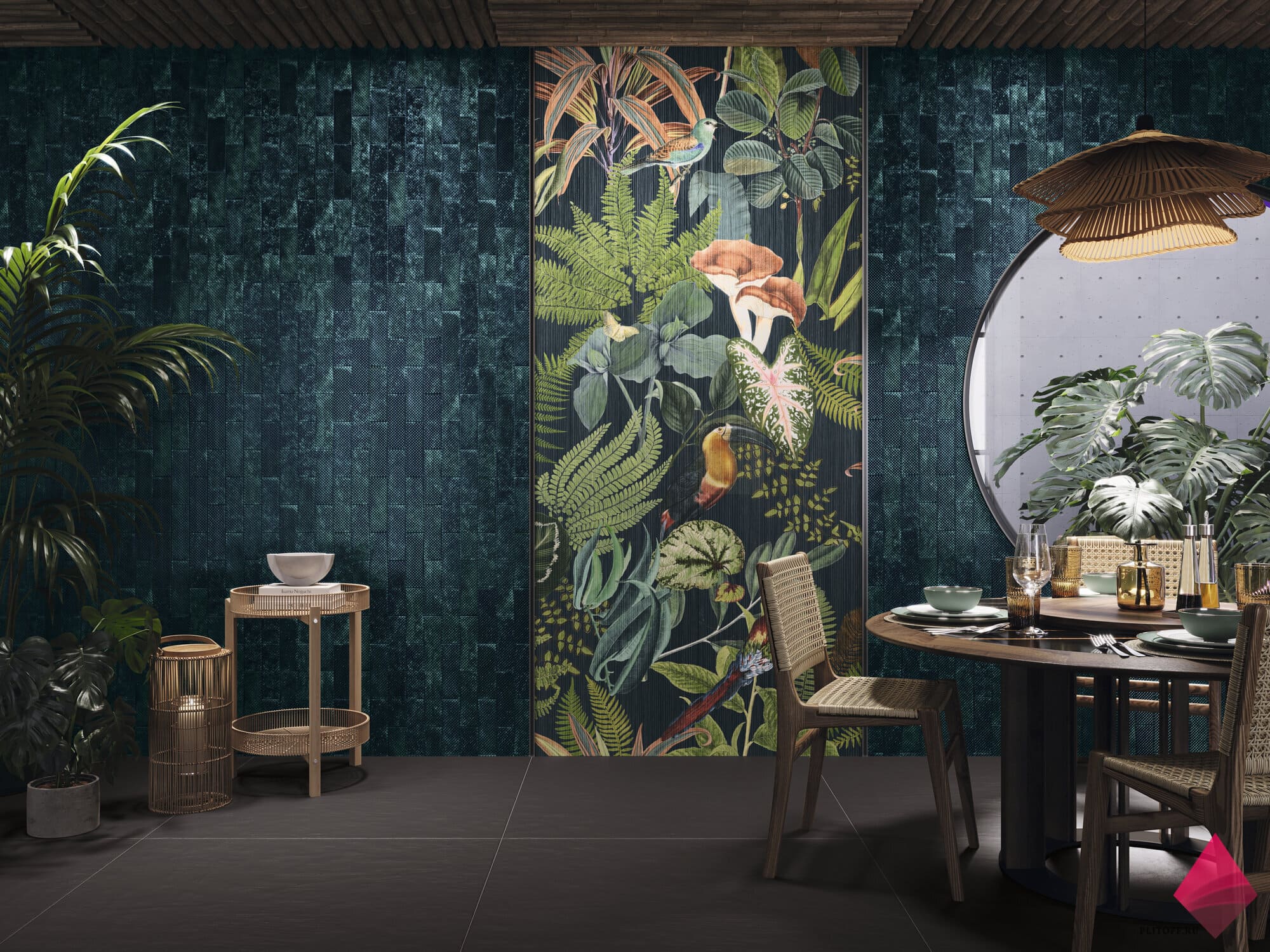 Синяя глянцевая плитка