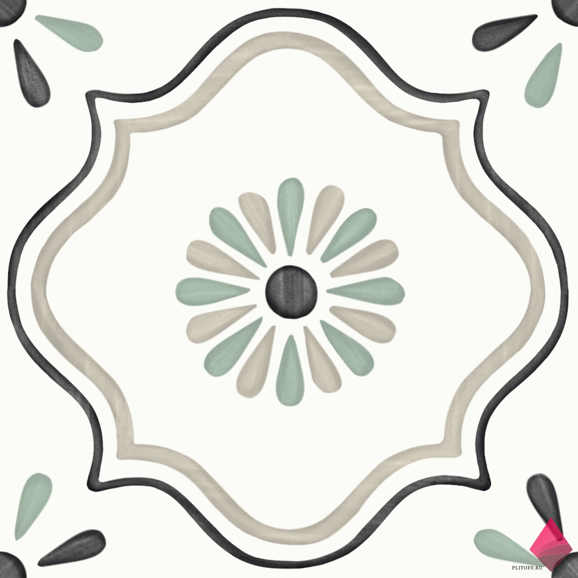 TANGER SAND FLOWER 12X12 Керамогранит матовый для пола