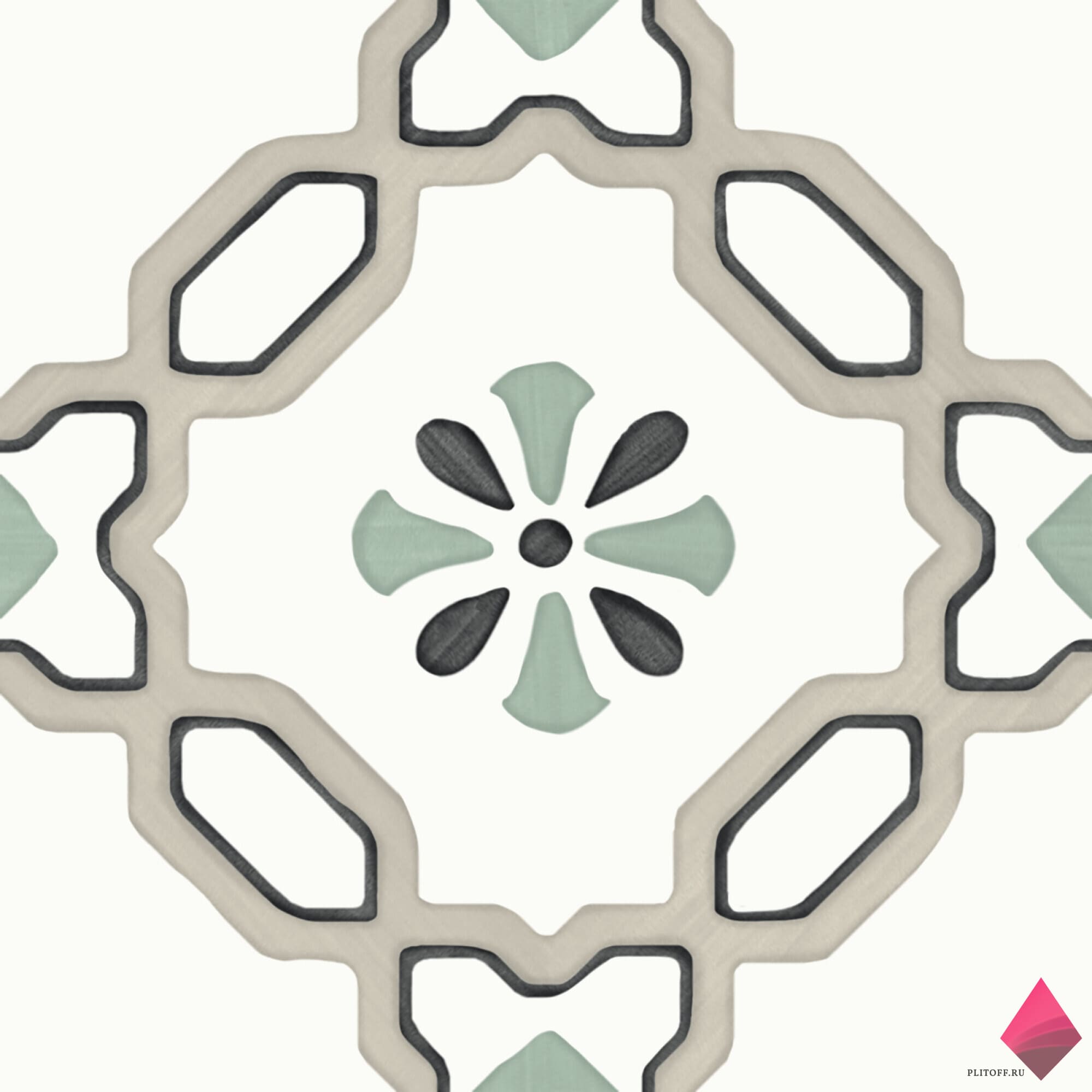 TANGER SAND LILY 12X12 Плитка для ванной с рисунком