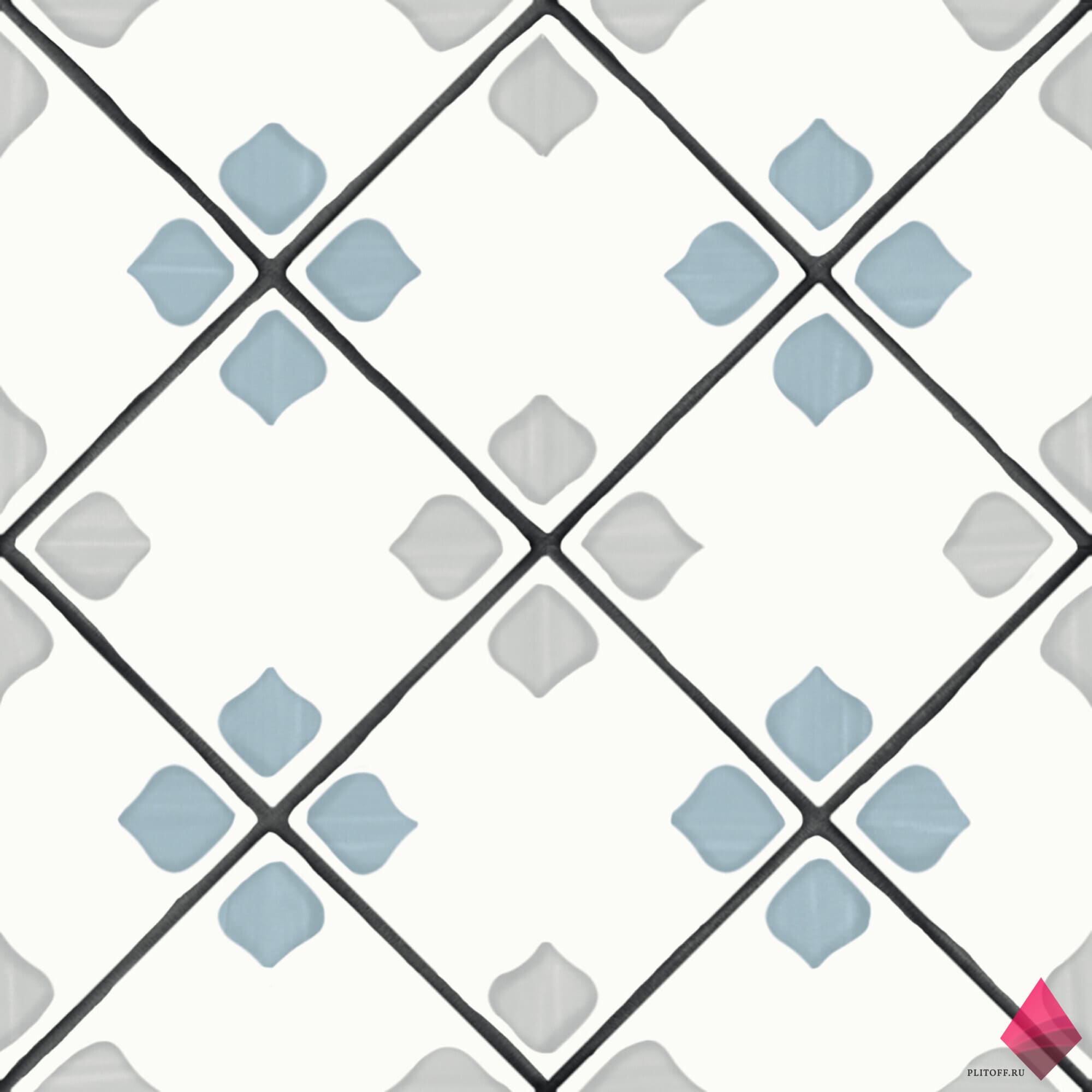 TANGER SILVER RHOMB 12X12 Керамогранит для ванной небольшого размера