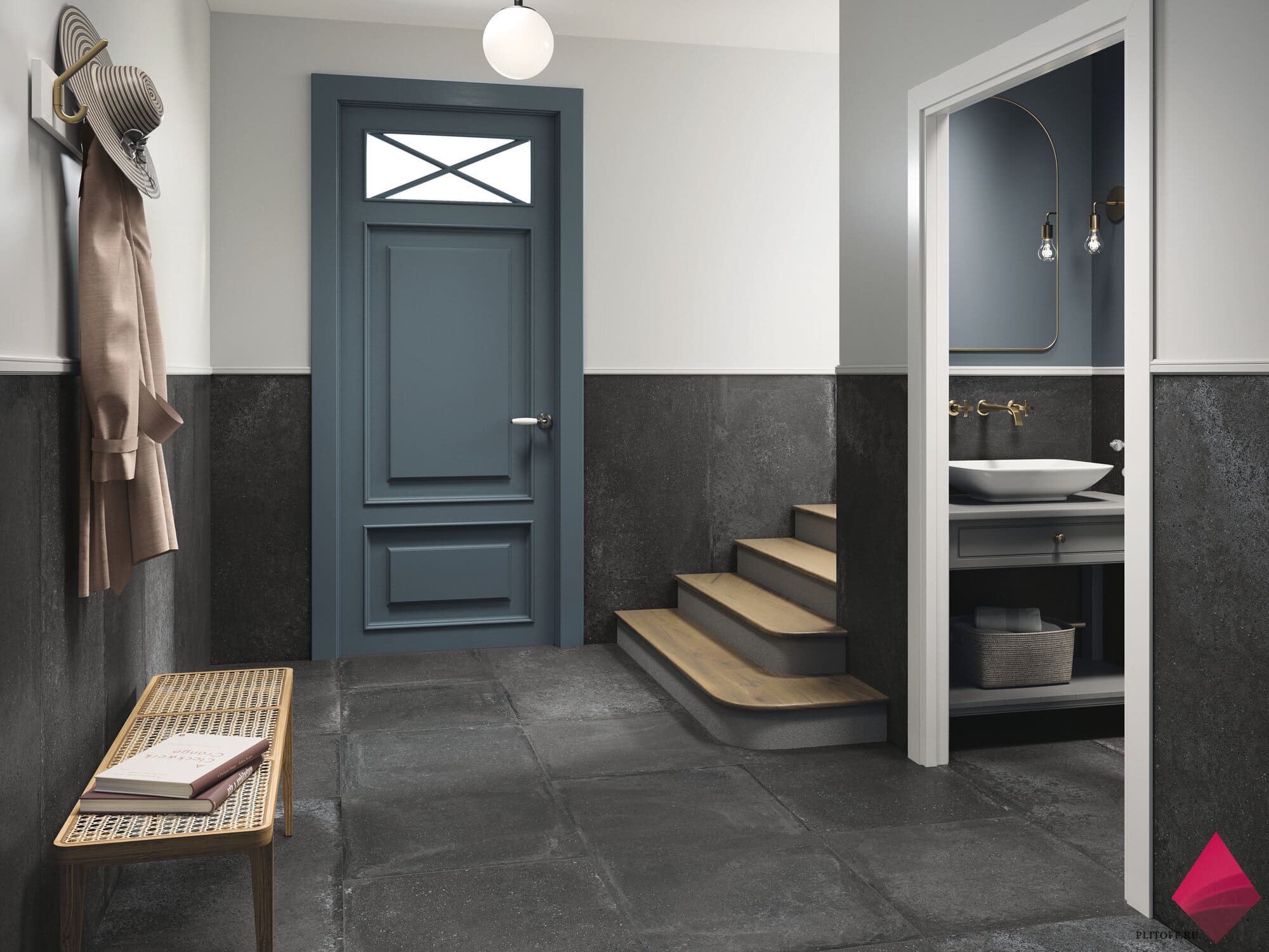 Темная плитка для пола