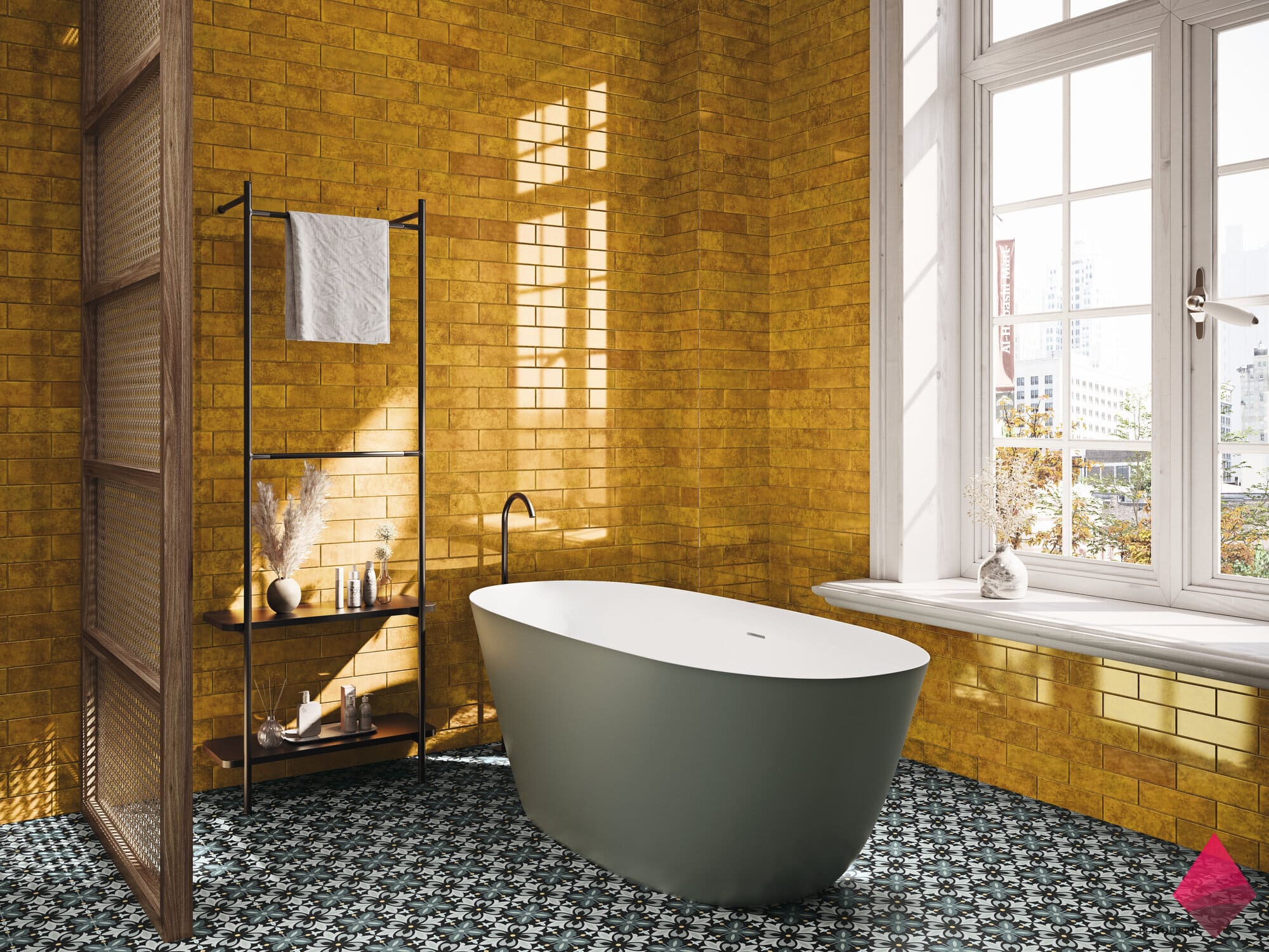 Желтая плитка для ванной фото