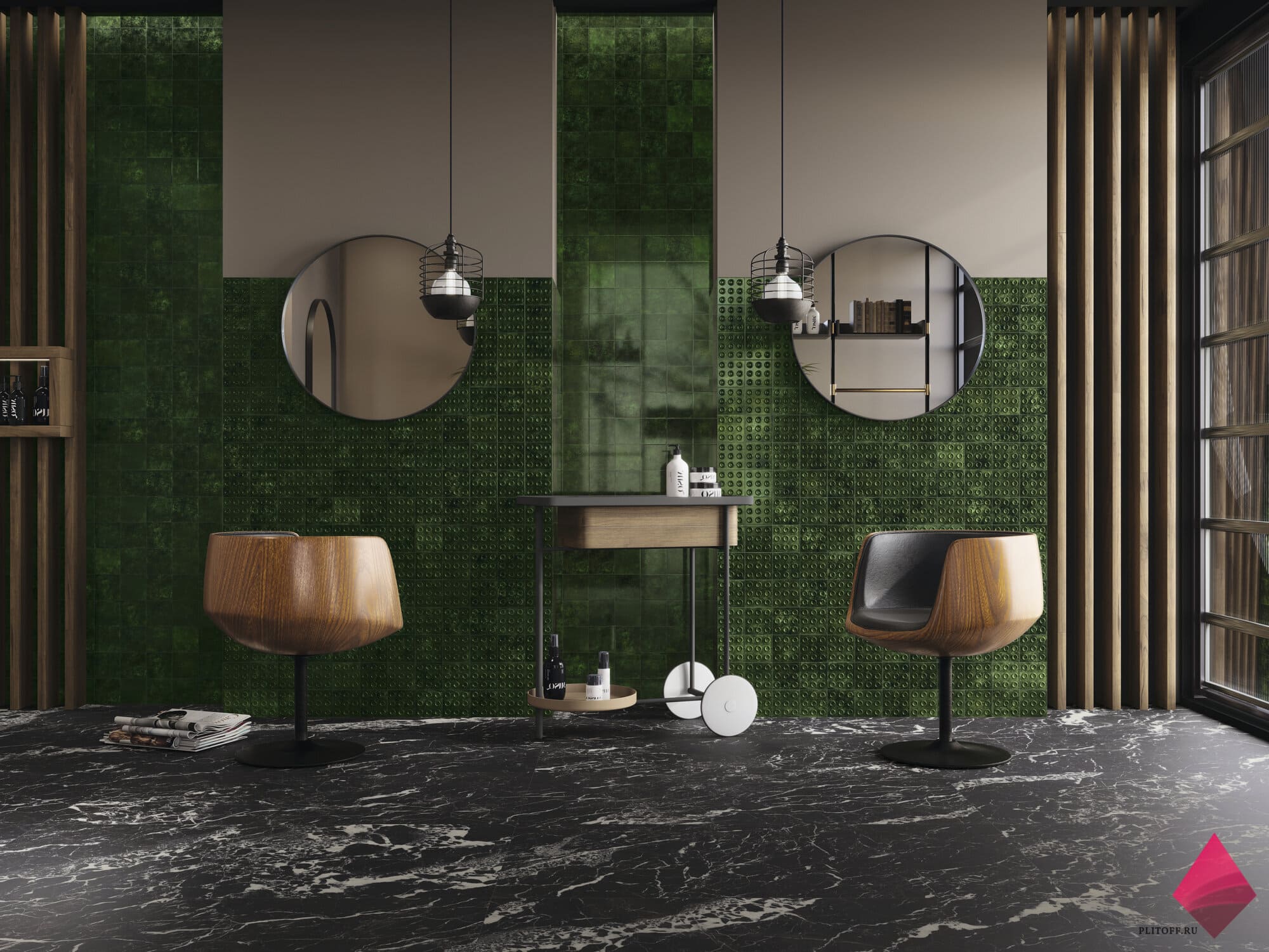 Зеленая плитка настенная