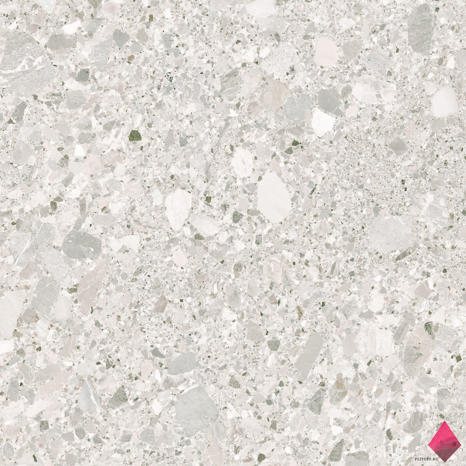 bianco 60×60 Белая плитка терраццо для пола