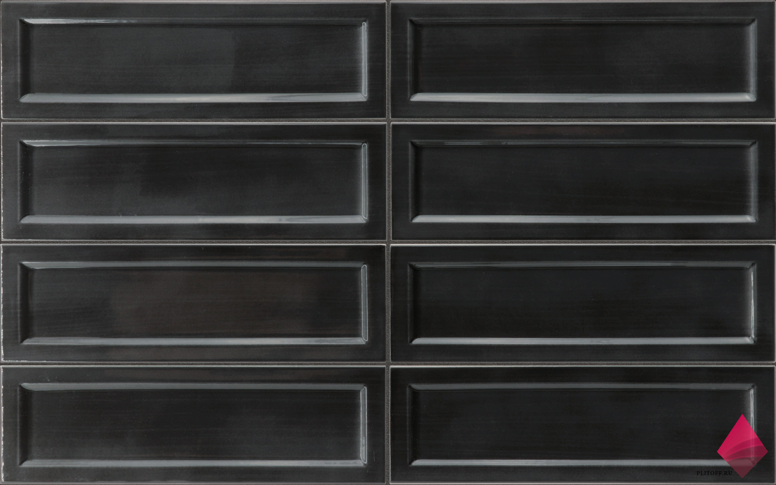 island frame black 6.5×20 Черная плитка кабанчик для ванной