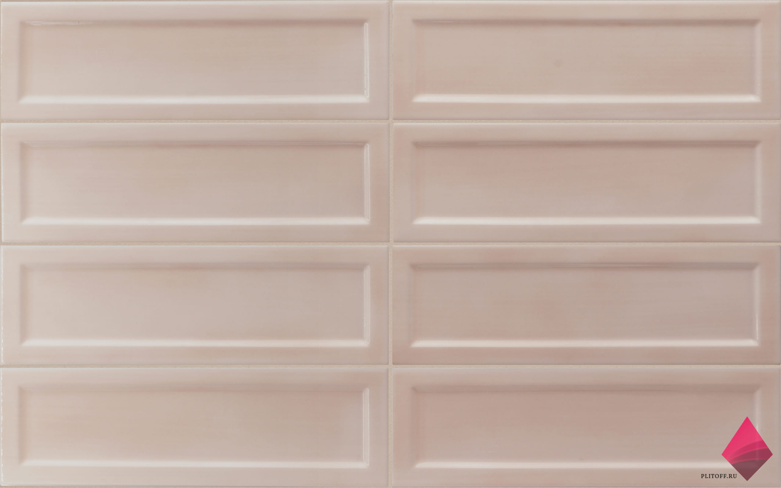 island frame peony pink 6.5×20 Светло розовая плитка кабанчик