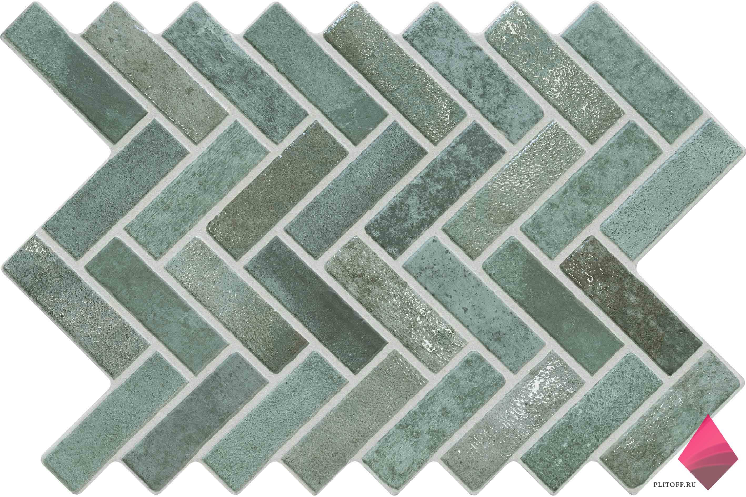 COIMBRA GREEN Зеленая плитка елочкой