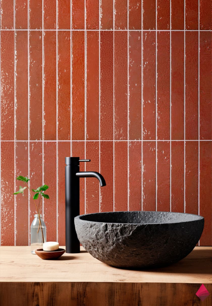 Глянцевая тонкая узкая плитка