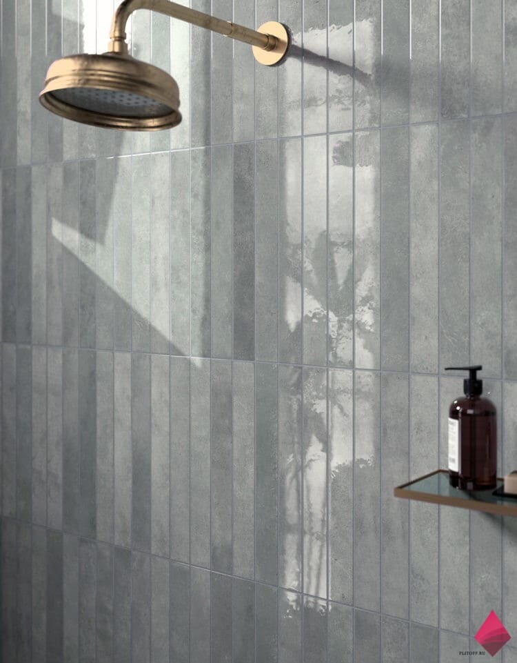 Глянцевая узкая плитка под кирпич