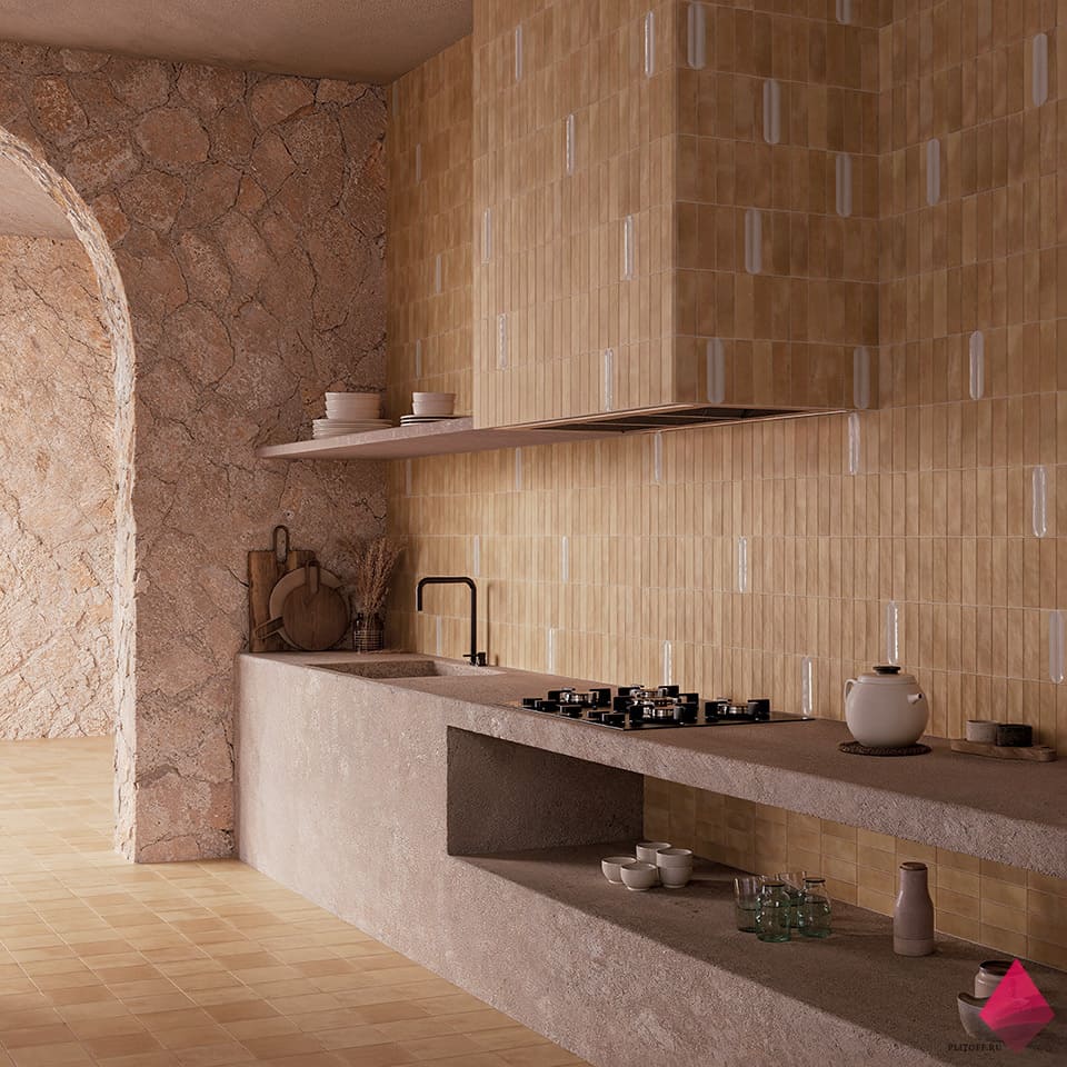 Коричневая плитка для кухни фото