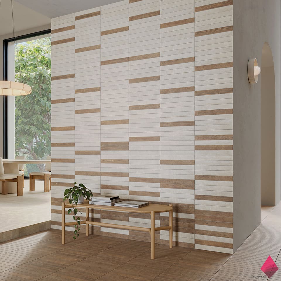 Матовая узкая плитка под камень