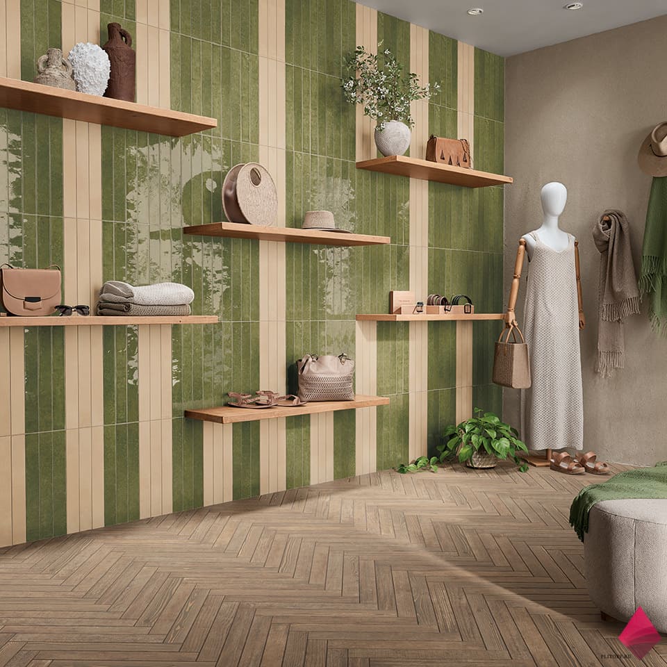 Матовая узкая тонкая плитка