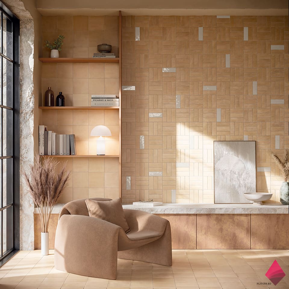 Плитка бежевых оттенков фото