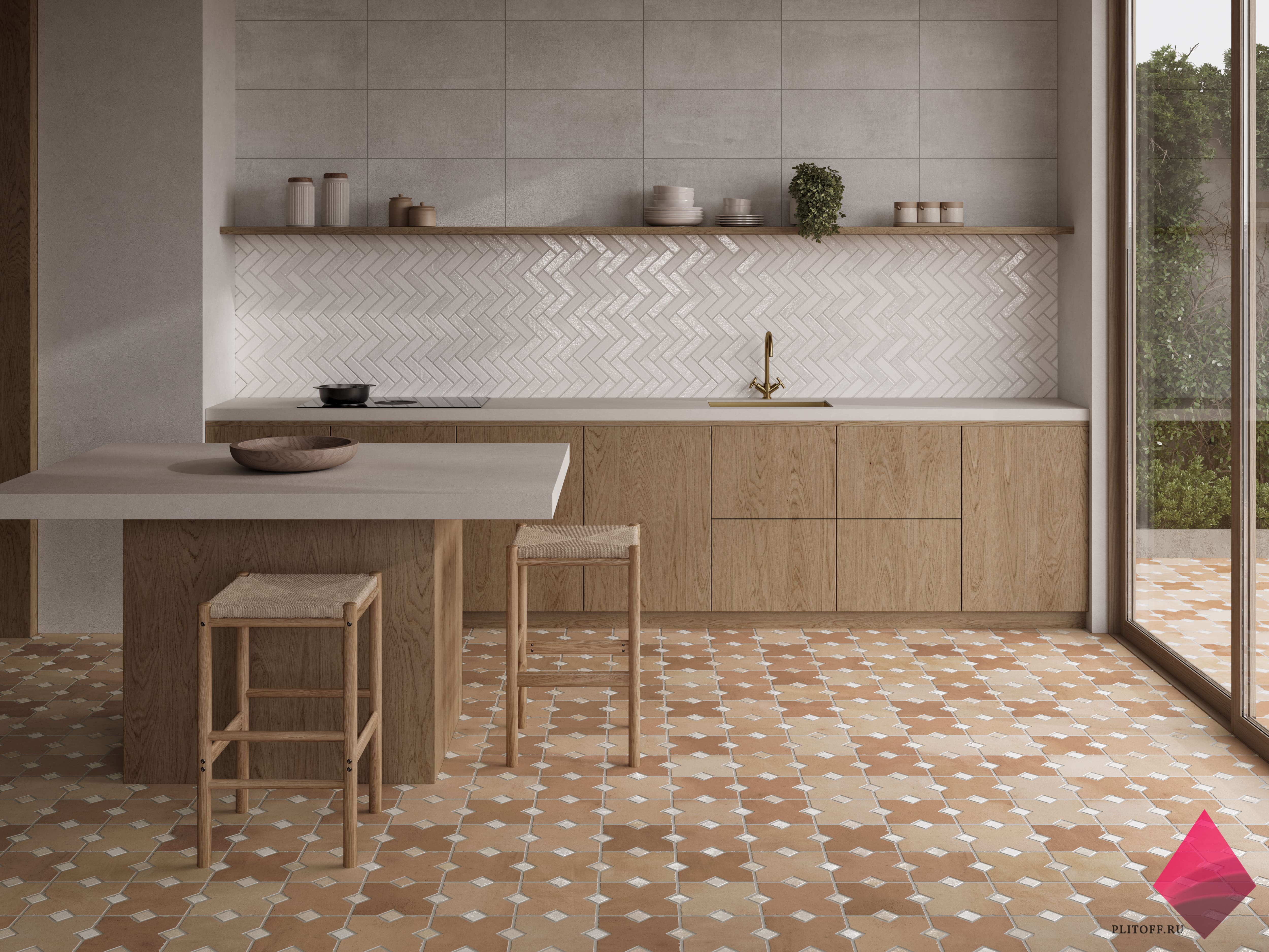 Плитка елочкой на фартук