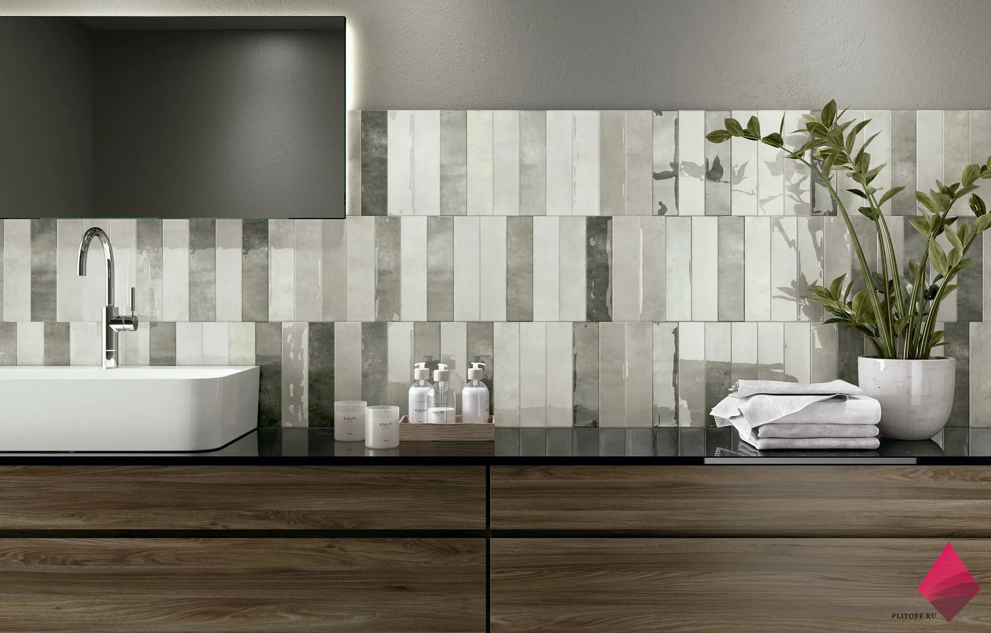 Плитка под кирпич на фартук