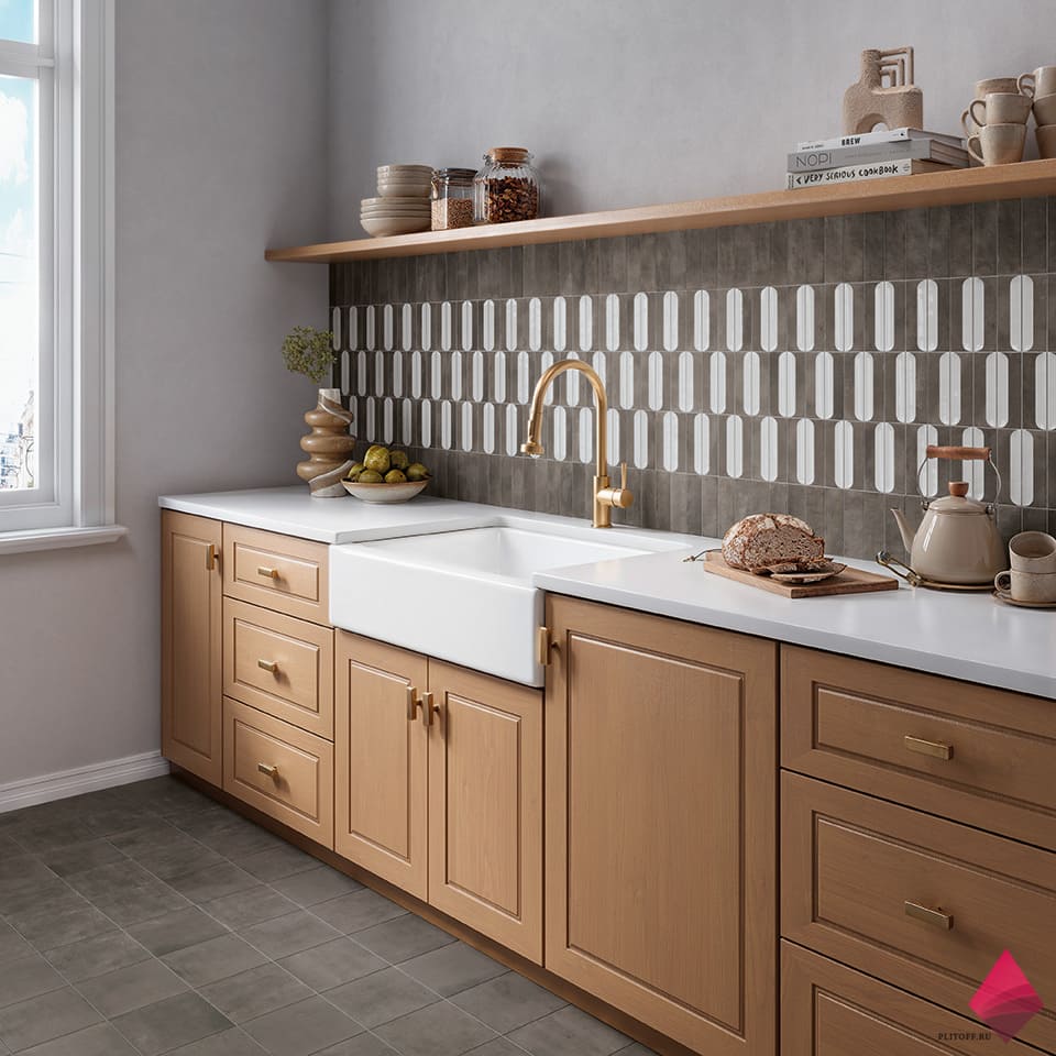 Плитка под кирпич на фартук