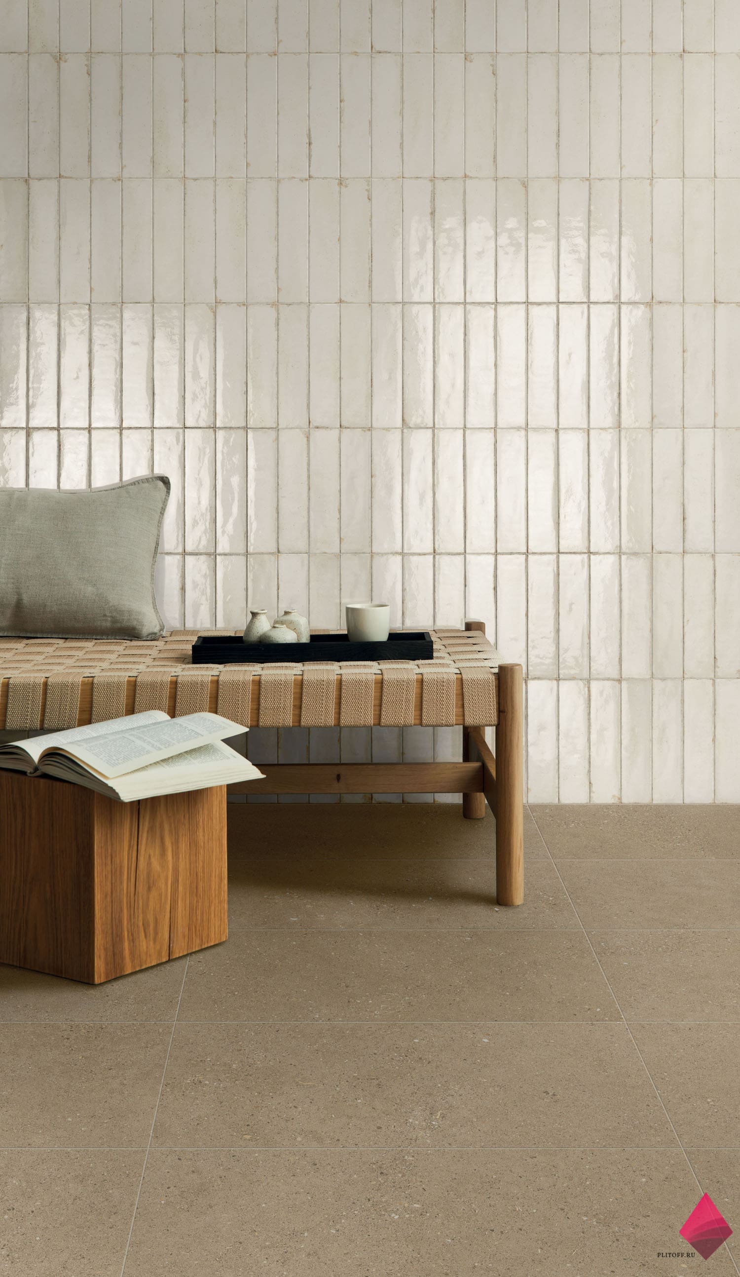 Плитка под кирпич светлая