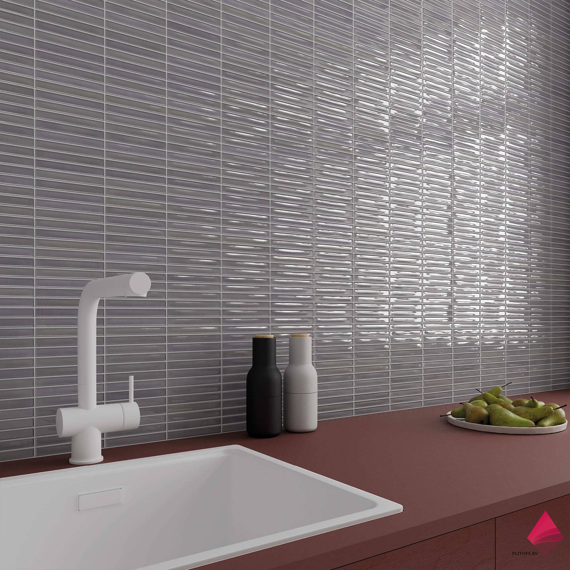 Плитка полосочки серая
