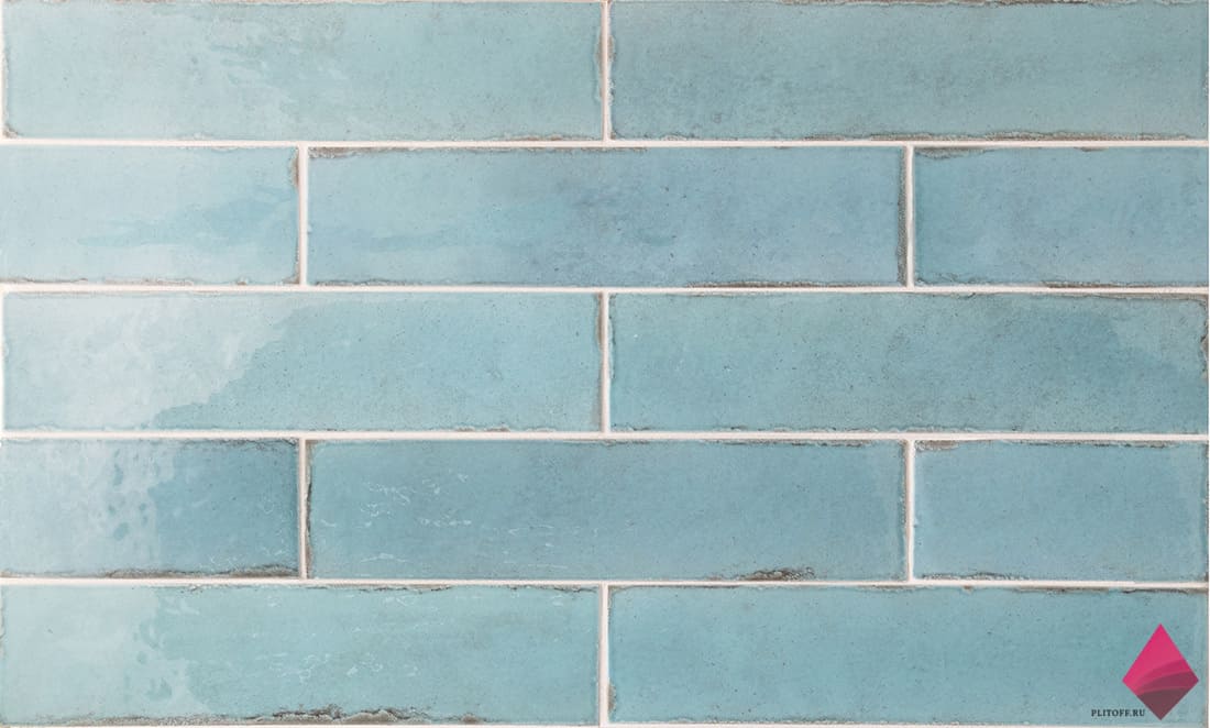 Голубая плитка под кирпич фото