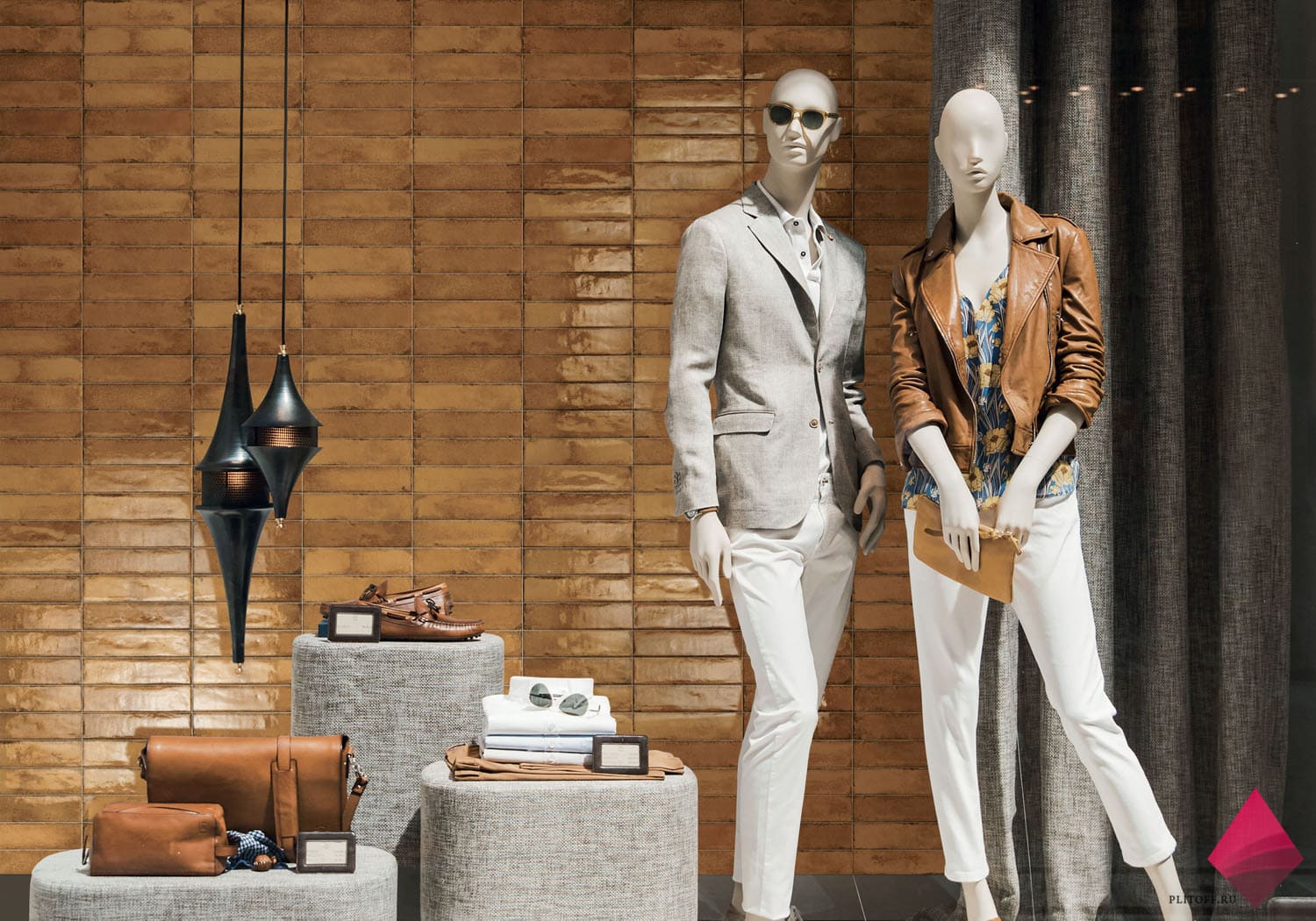 Желтая плитка под кирпич