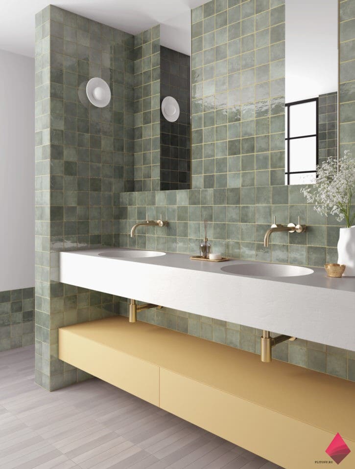 Зеленая маленькая плитка 10 на 10