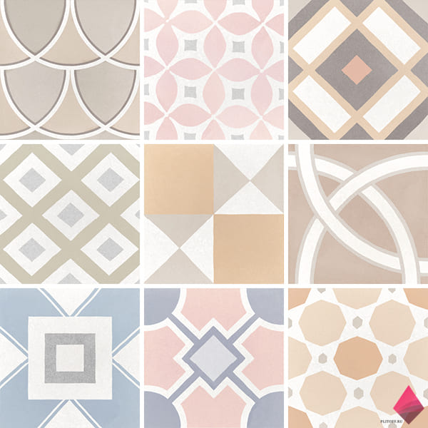 patchwork pastel Плитка пэчворк для пола 20 20