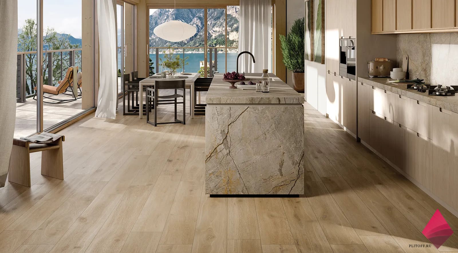 Плитка дерево на кухню фото