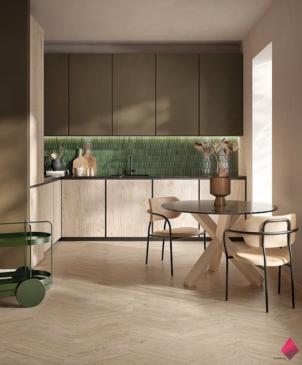 Плитка елочкой под дерево