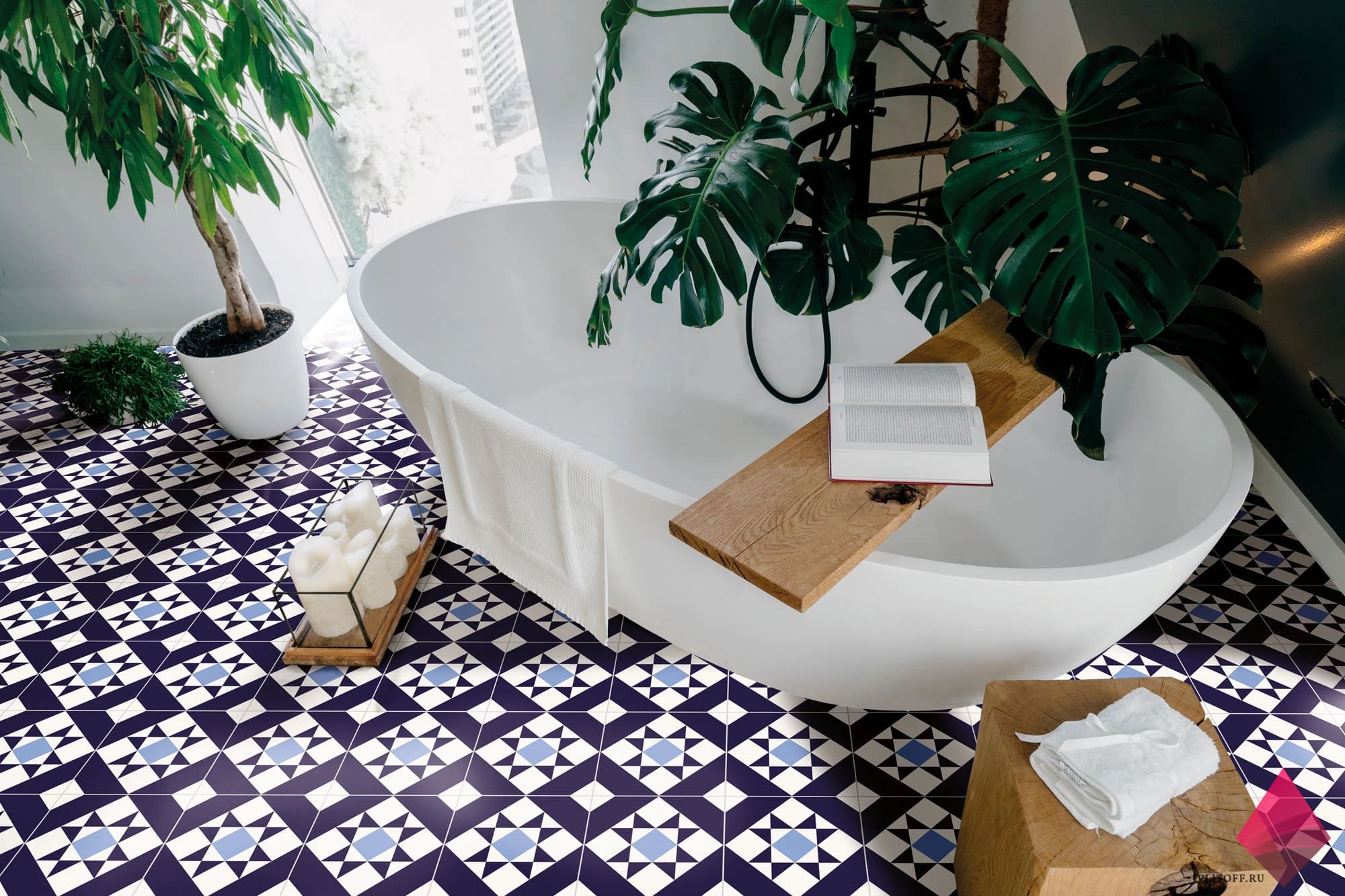 Плитка с рисунком для ванной