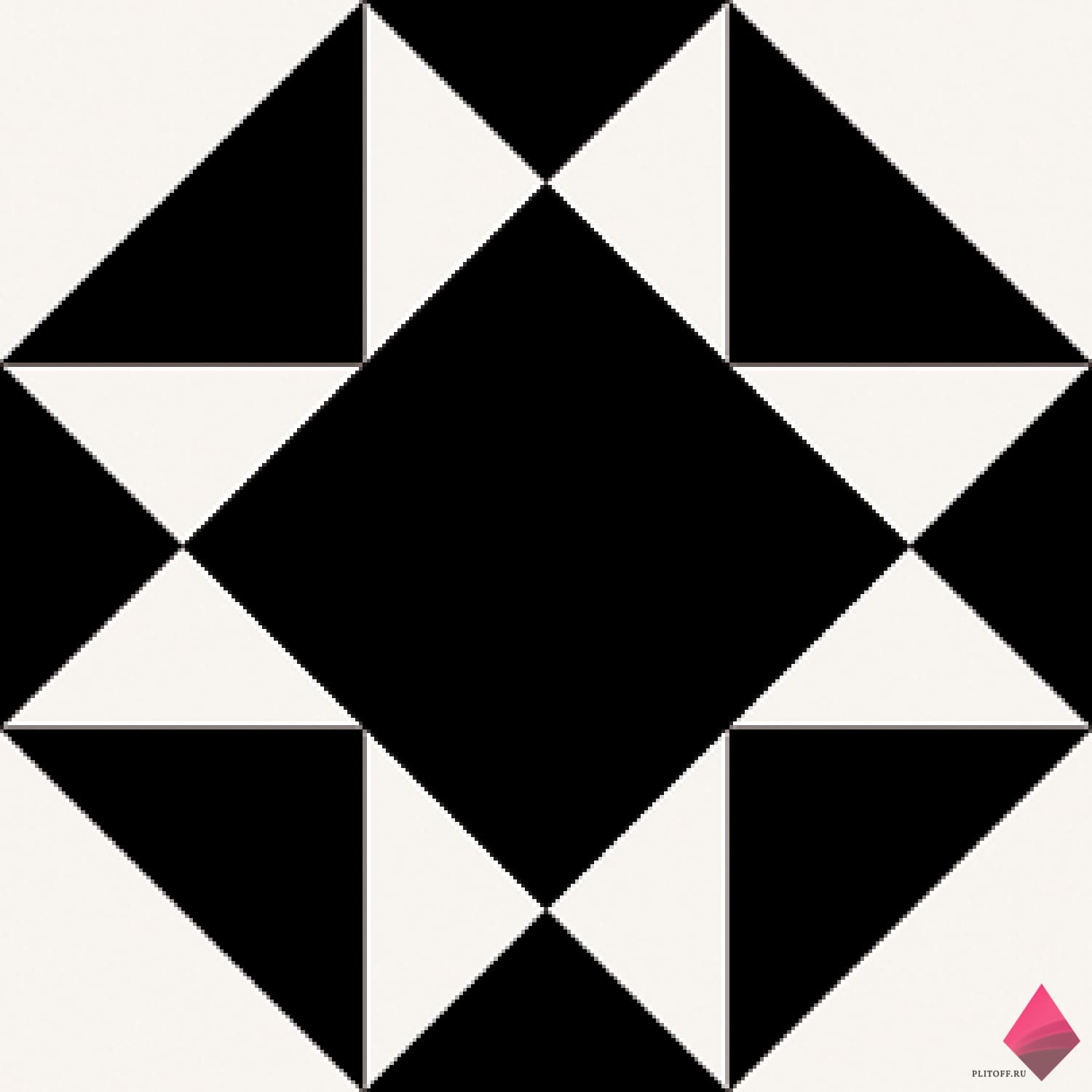 VENET KOMPAS 20X20 черно белая плитка напольная