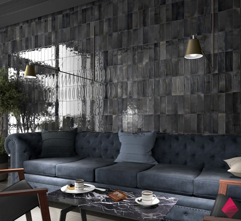 Черная плитка под кирпич