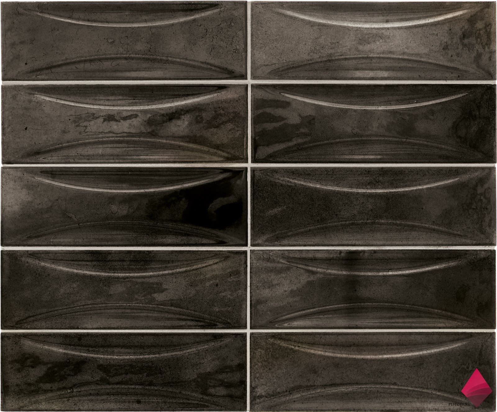 Hanoi arco black ash Черная плитка под кирпич