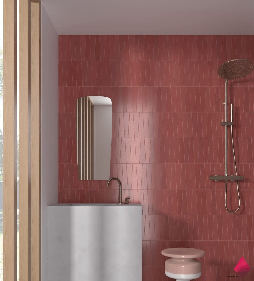 Красная плитка для ванной