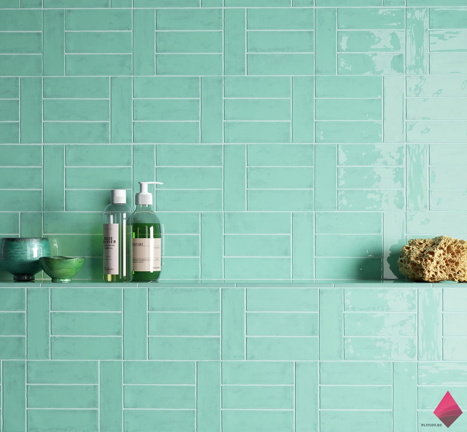 Плитка бирюзовая под кирпич