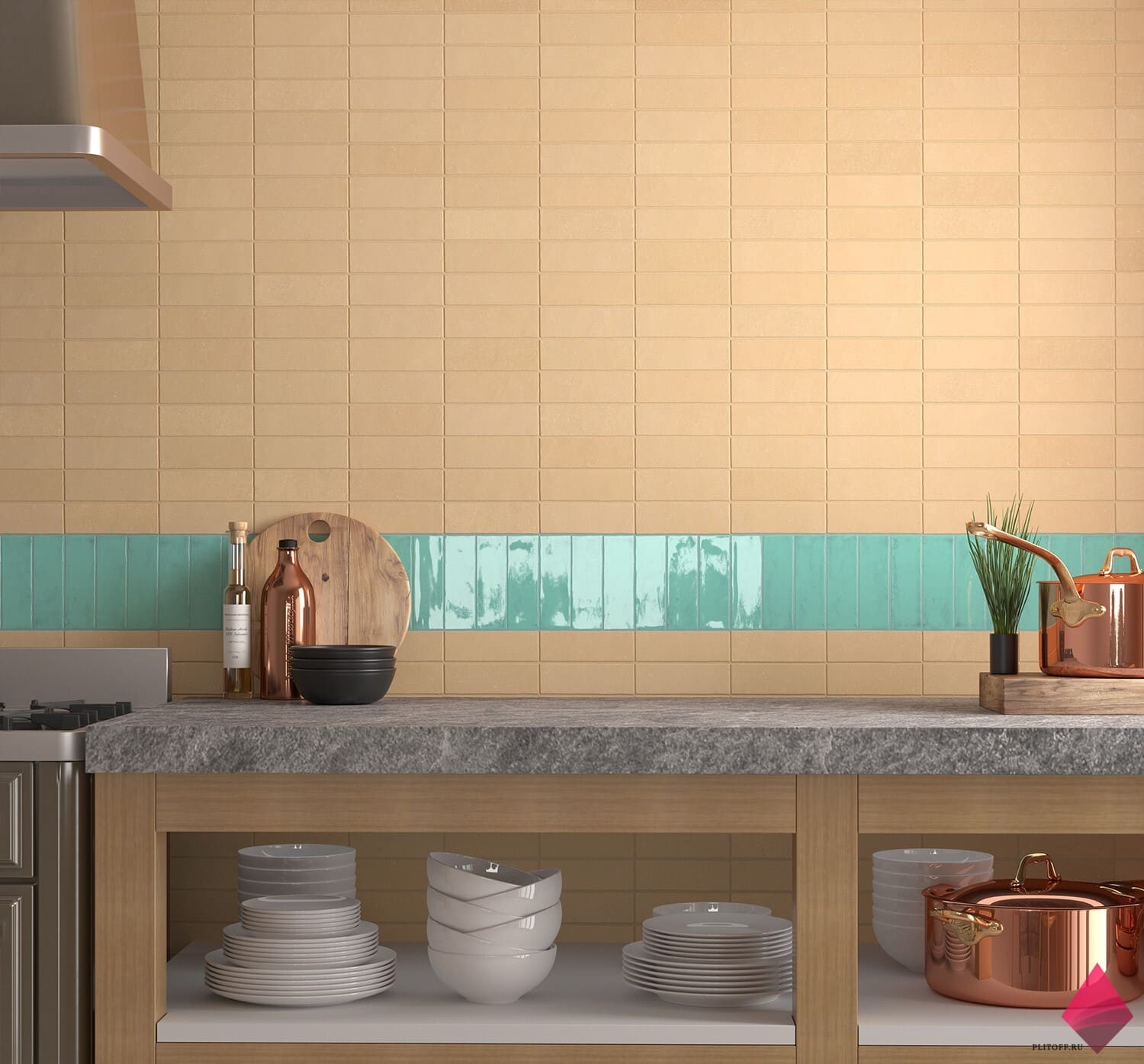 Плитка на фартук под кирпич