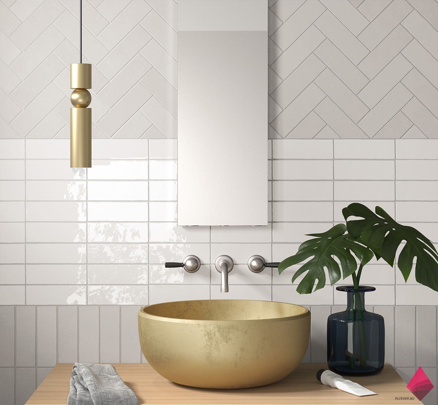 Плитка под кирпич для ванной